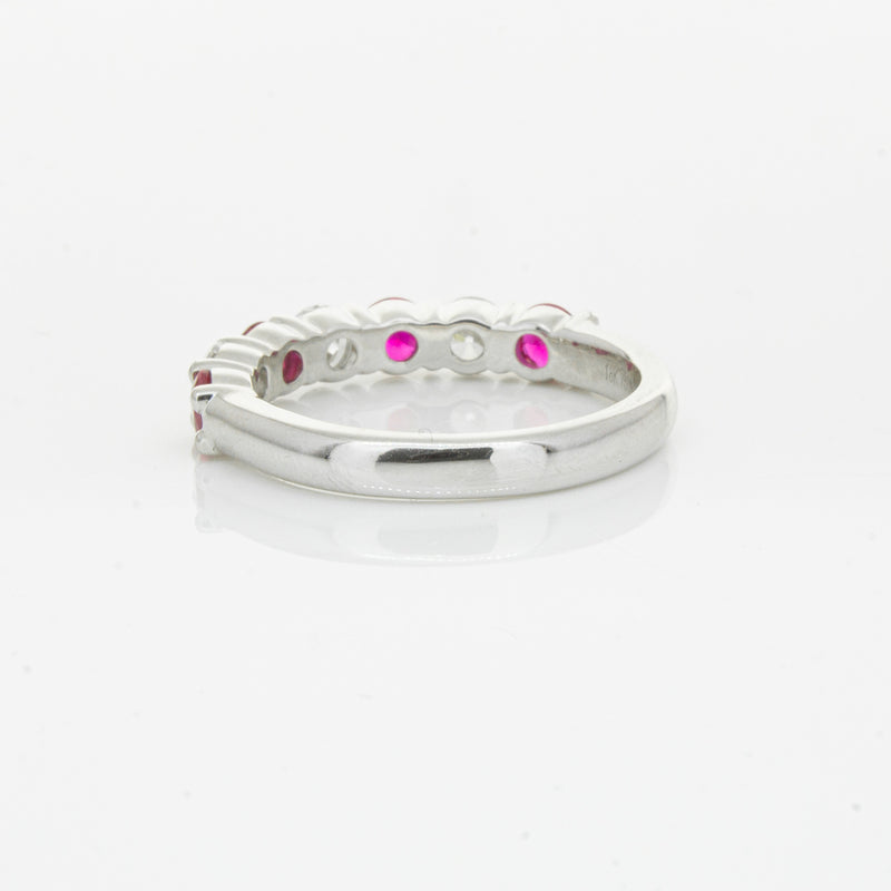 18ct White Gold .71ct Ruby & Diamond Panorama Ring-Ring-Walker & Hall