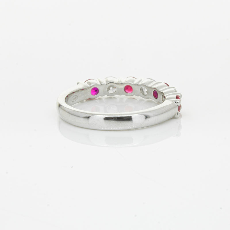 18ct White Gold .71ct Ruby & Diamond Panorama Ring-Ring-Walker & Hall