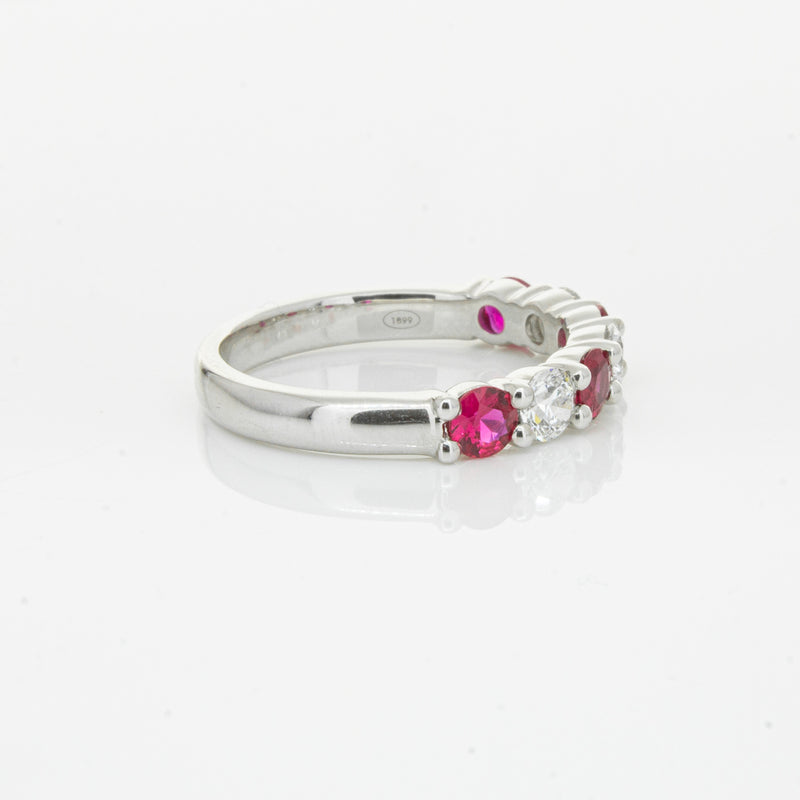 18ct White Gold .71ct Ruby & Diamond Panorama Ring-Ring-Walker & Hall