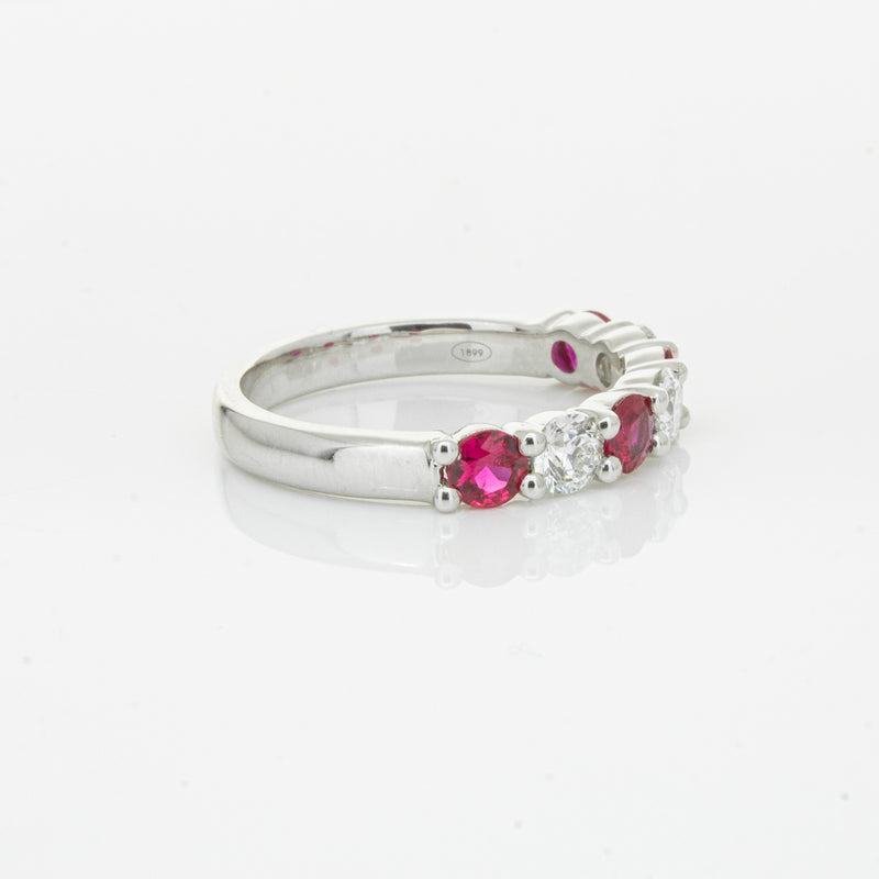 18ct White Gold .71ct Ruby & Diamond Panorama Ring-Ring-Walker & Hall