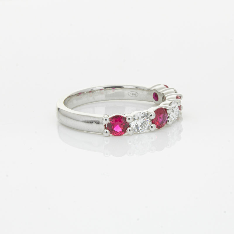 18ct White Gold .71ct Ruby & Diamond Panorama Ring-Ring-Walker & Hall