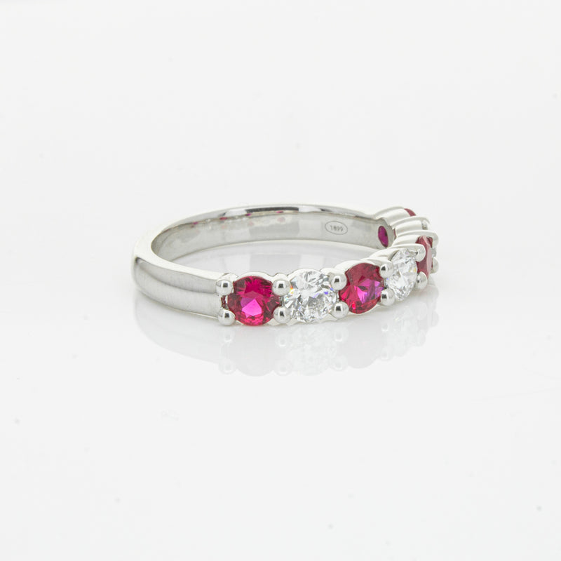18ct White Gold .71ct Ruby & Diamond Panorama Ring-Ring-Walker & Hall