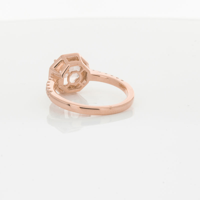 18ct Rose Gold Morganite Octavex Ring-Ring-Walker & Hall