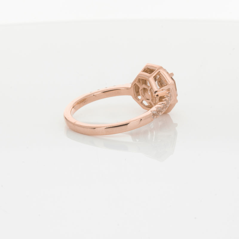 18ct Rose Gold Morganite Octavex Ring-Ring-Walker & Hall