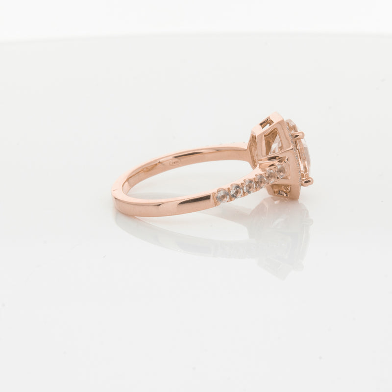18ct Rose Gold Morganite Octavex Ring-Ring-Walker & Hall