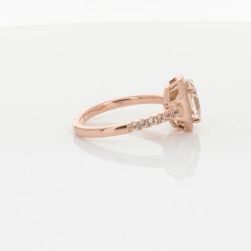 18ct Rose Gold Morganite Octavex Ring-Ring-Walker & Hall