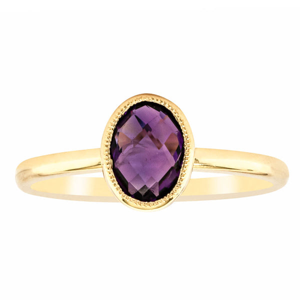 9ct Yellow Gold Amethyst Lavender Ring - Ring - Walker & Hall