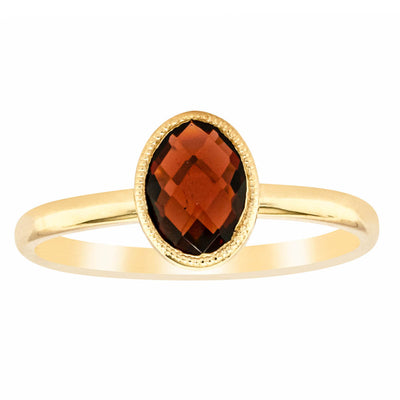 9ct Yellow Gold Garnet Saffron Ring Walker Hall