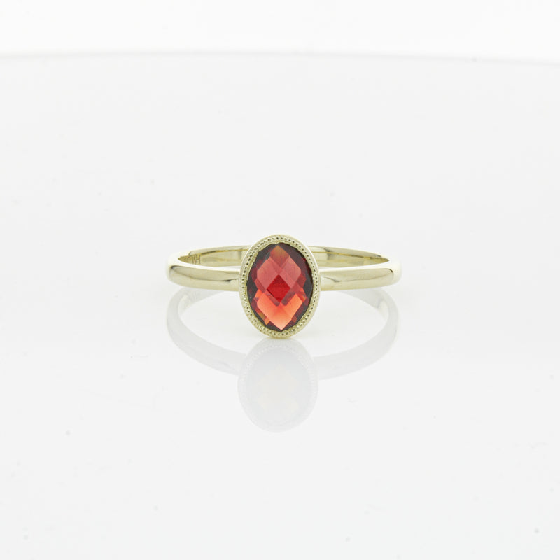 9ct Yellow Gold Garnet Saffron Ring-Ring-Walker & Hall
