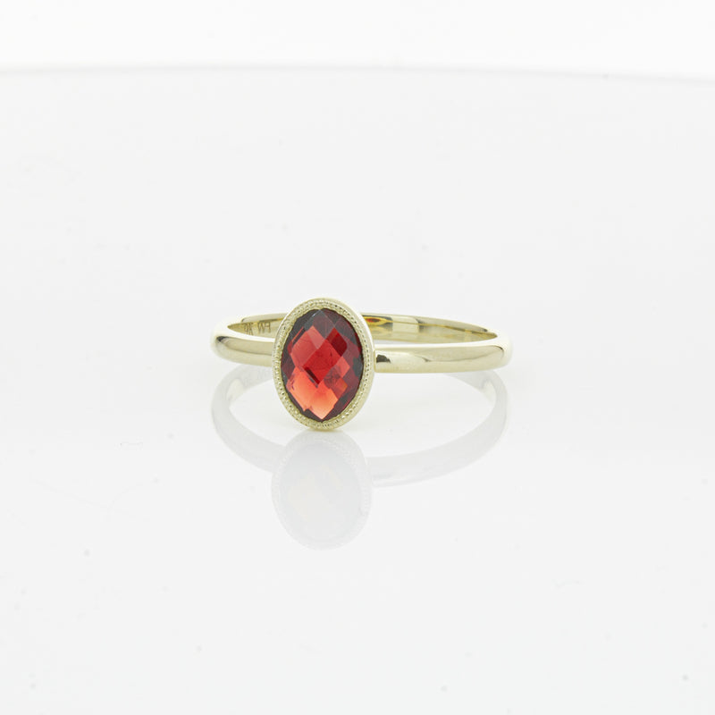 9ct Yellow Gold Garnet Saffron Ring-Ring-Walker & Hall