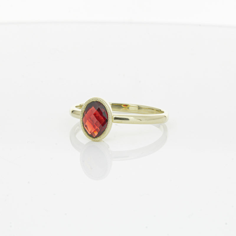 9ct Yellow Gold Garnet Saffron Ring-Ring-Walker & Hall