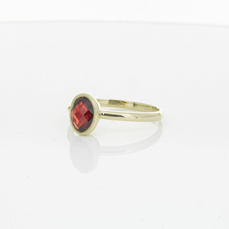 9ct Yellow Gold Garnet Saffron Ring-Ring-Walker & Hall