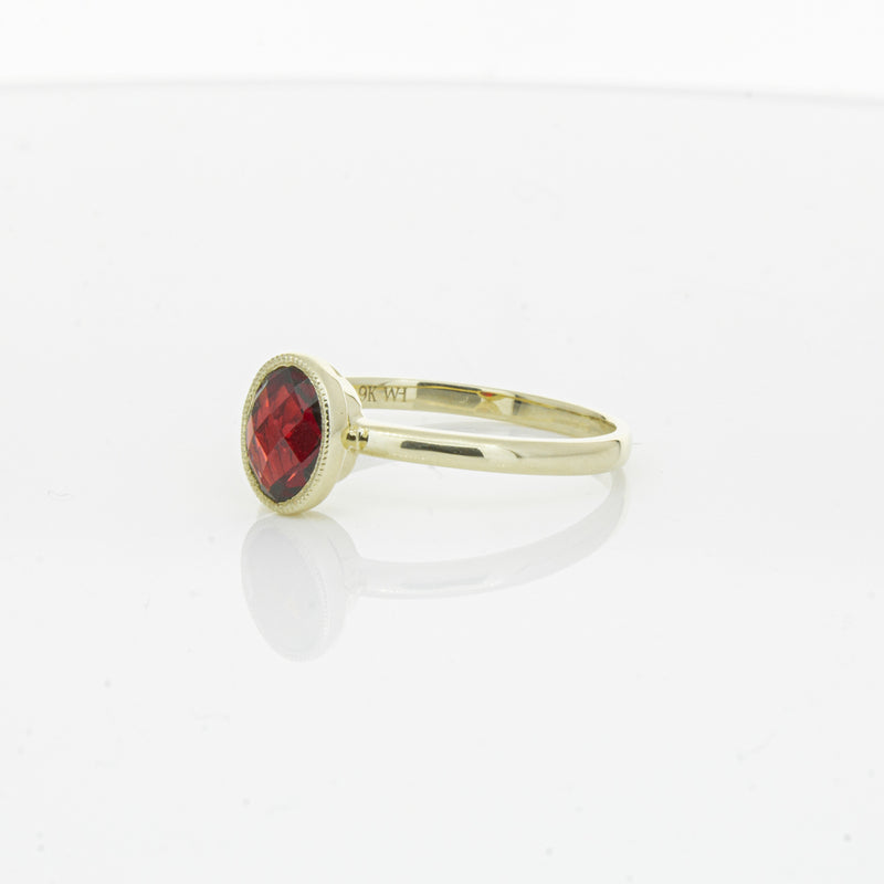 9ct Yellow Gold Garnet Saffron Ring-Ring-Walker & Hall
