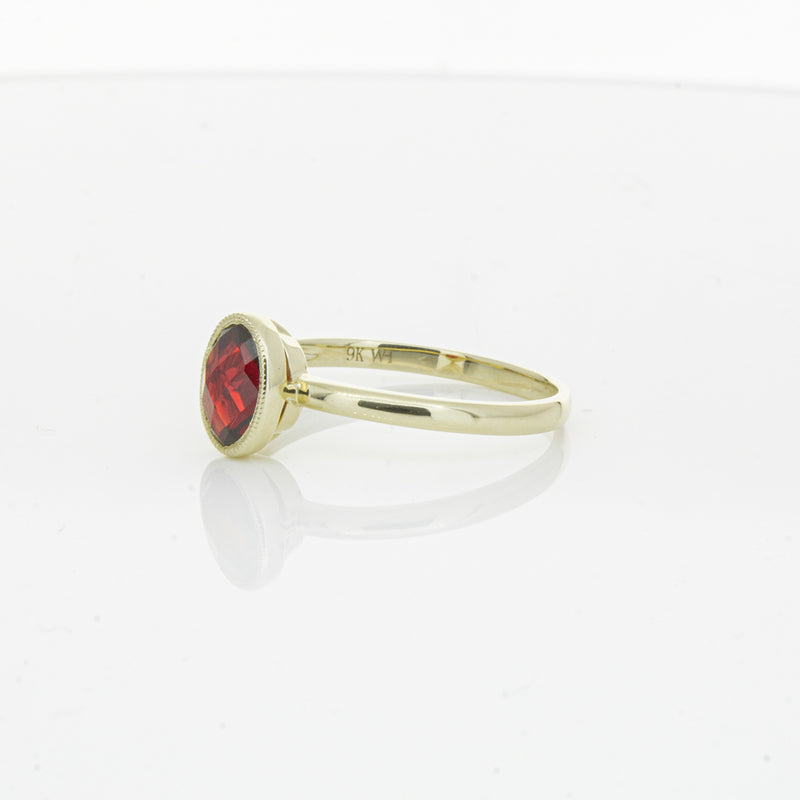 9ct Yellow Gold Garnet Saffron Ring-Ring-Walker & Hall