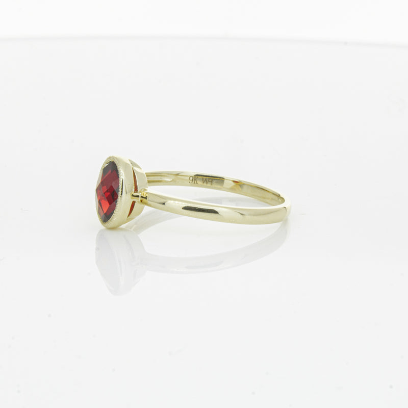 9ct Yellow Gold Garnet Saffron Ring-Ring-Walker & Hall