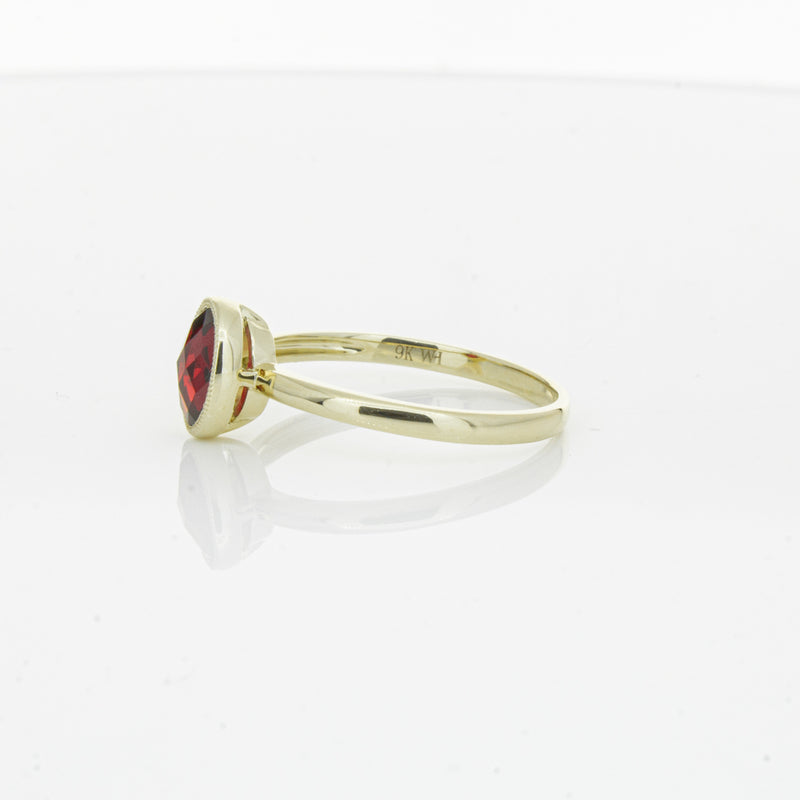 9ct Yellow Gold Garnet Saffron Ring-Ring-Walker & Hall