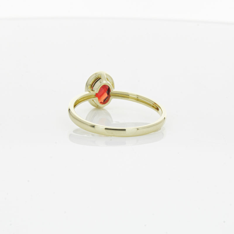9ct Yellow Gold Garnet Saffron Ring-Ring-Walker & Hall