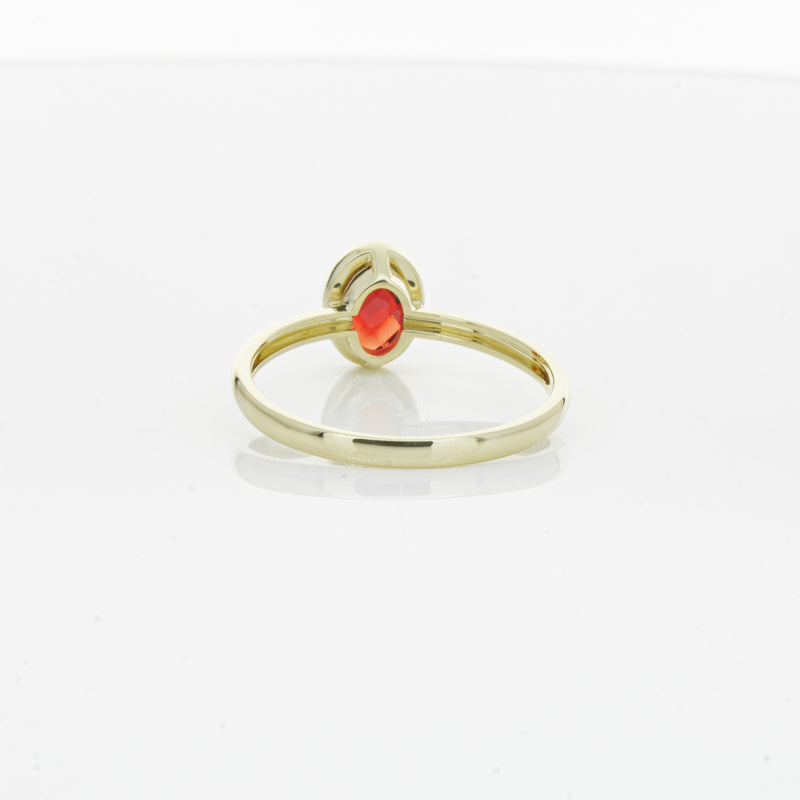 9ct Yellow Gold Garnet Saffron Ring-Ring-Walker & Hall