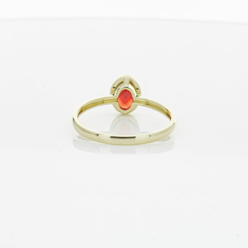9ct Yellow Gold Garnet Saffron Ring-Ring-Walker & Hall