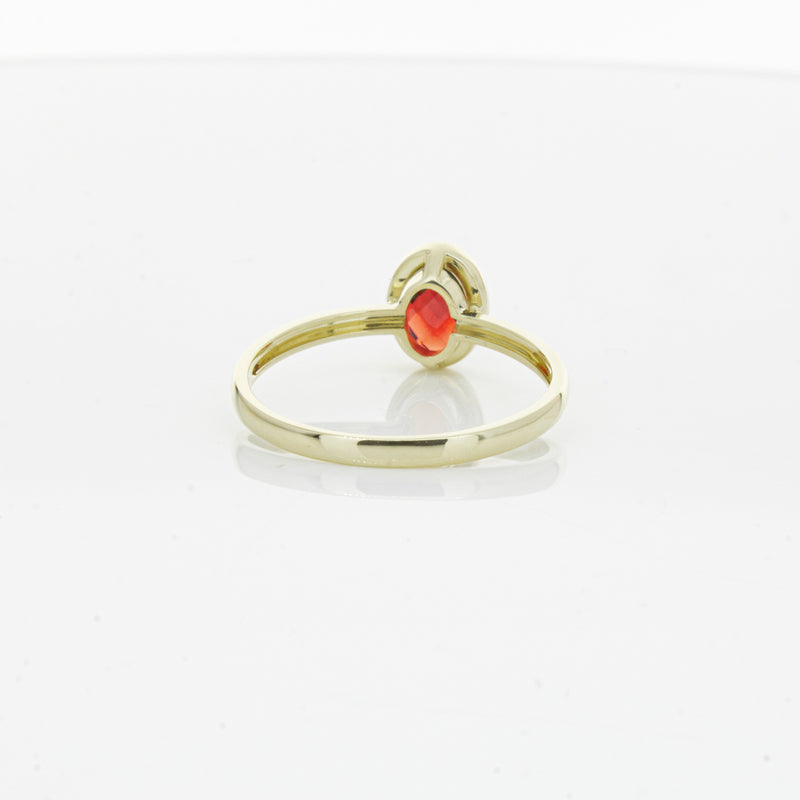 9ct Yellow Gold Garnet Saffron Ring-Ring-Walker & Hall