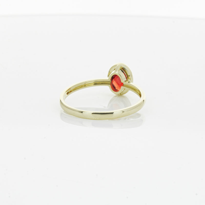 9ct Yellow Gold Garnet Saffron Ring-Ring-Walker & Hall