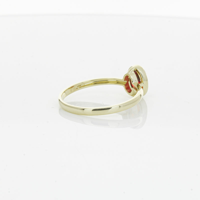 9ct Yellow Gold Garnet Saffron Ring-Ring-Walker & Hall