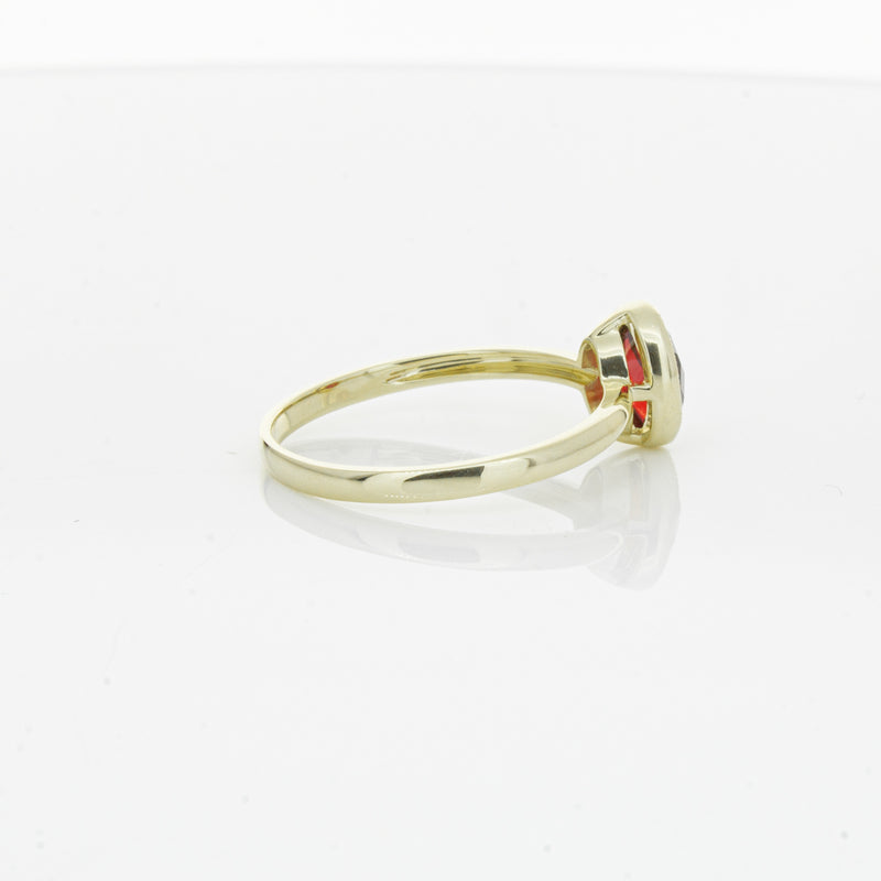 9ct Yellow Gold Garnet Saffron Ring-Ring-Walker & Hall