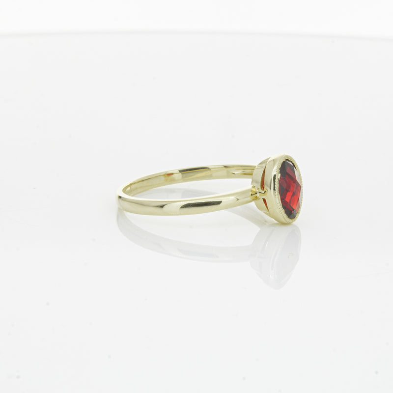 9ct Yellow Gold Garnet Saffron Ring-Ring-Walker & Hall