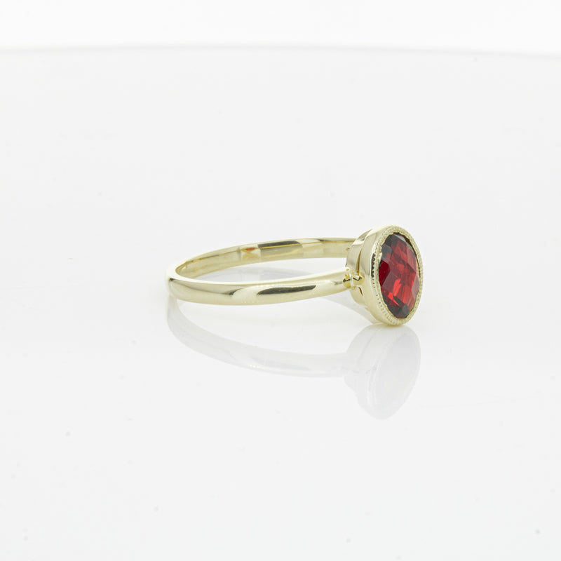9ct Yellow Gold Garnet Saffron Ring-Ring-Walker & Hall