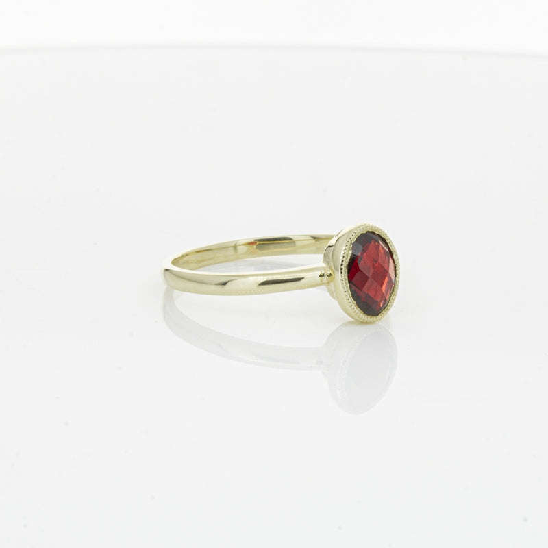 9ct Yellow Gold Garnet Saffron Ring-Ring-Walker & Hall