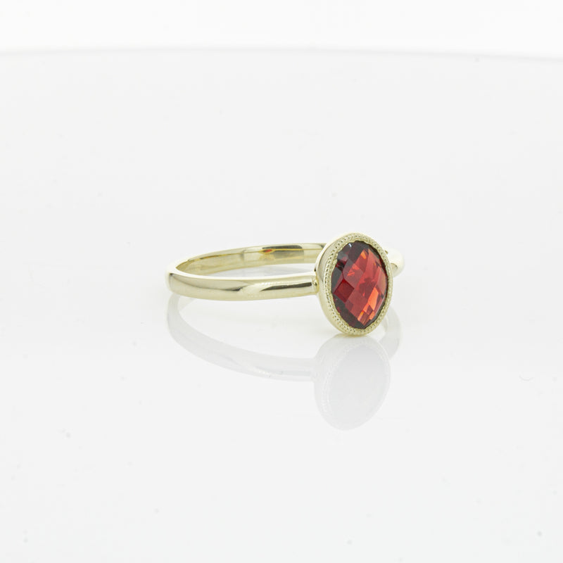 9ct Yellow Gold Garnet Saffron Ring-Ring-Walker & Hall