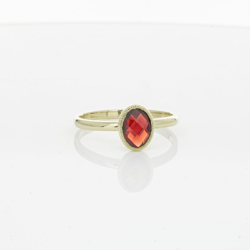 9ct Yellow Gold Garnet Saffron Ring-Ring-Walker & Hall