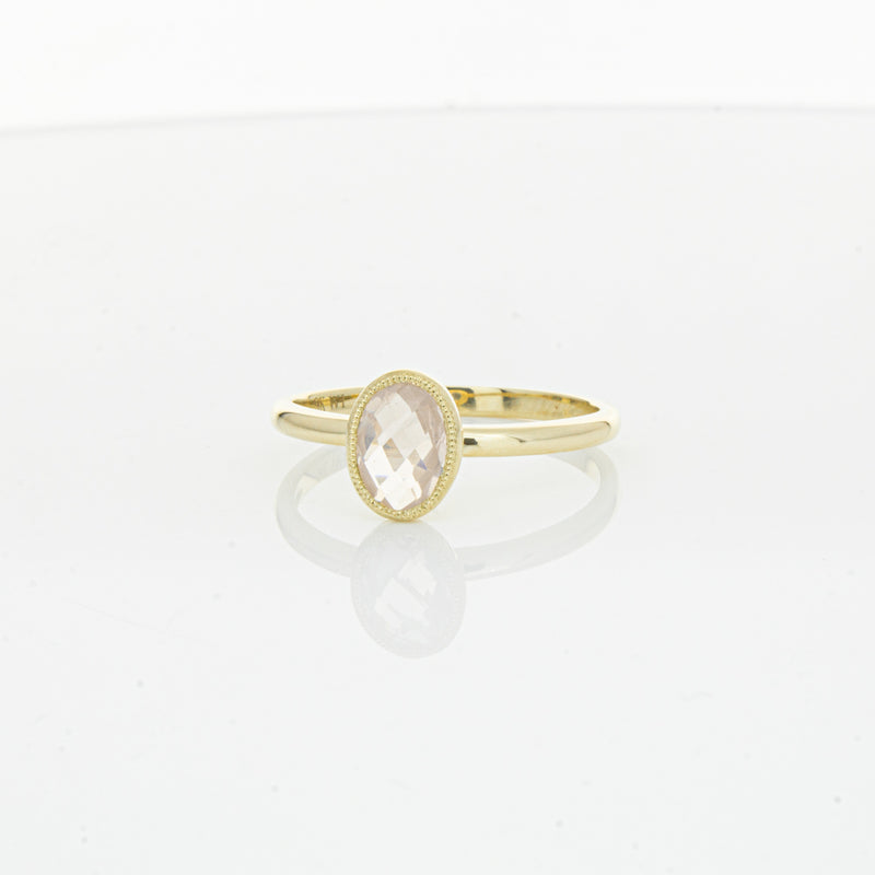 9ct Yellow Gold Rose Quartz Rose Hip Ring-Ring-Walker & Hall