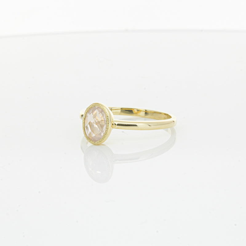 9ct Yellow Gold Rose Quartz Rose Hip Ring-Ring-Walker & Hall