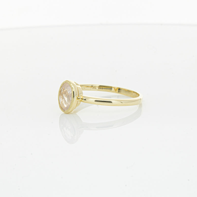 9ct Yellow Gold Rose Quartz Rose Hip Ring-Ring-Walker & Hall