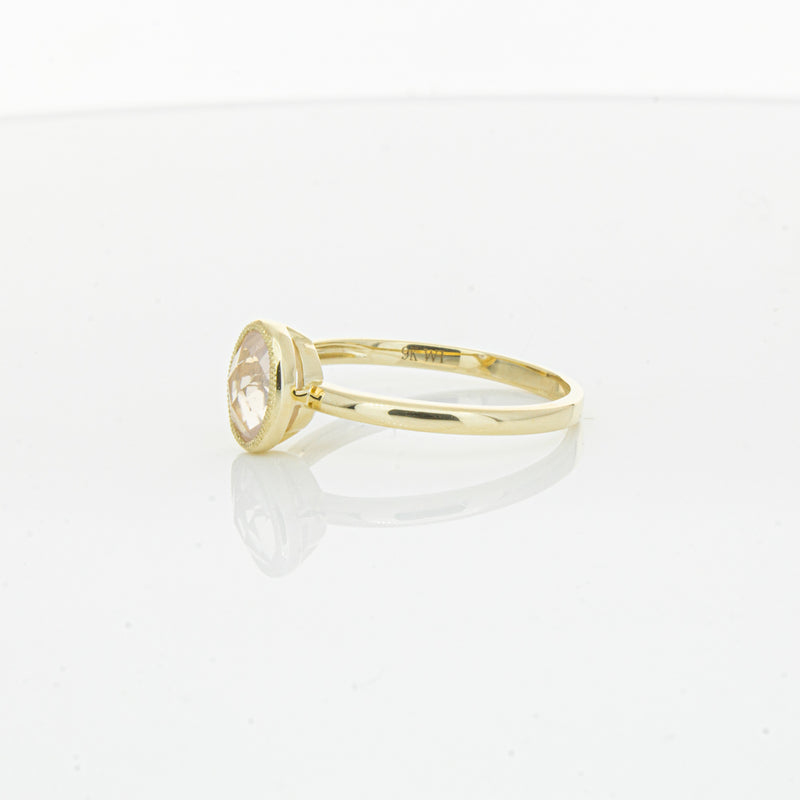 9ct Yellow Gold Rose Quartz Rose Hip Ring-Ring-Walker & Hall