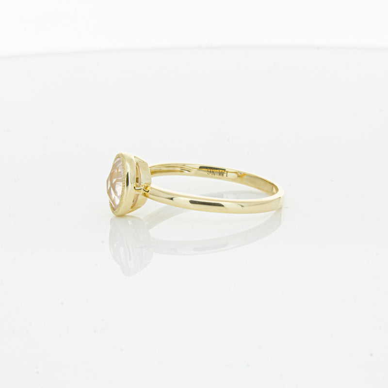 9ct Yellow Gold Rose Quartz Rose Hip Ring-Ring-Walker & Hall