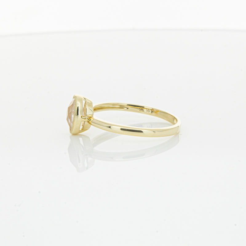 9ct Yellow Gold Rose Quartz Rose Hip Ring-Ring-Walker & Hall