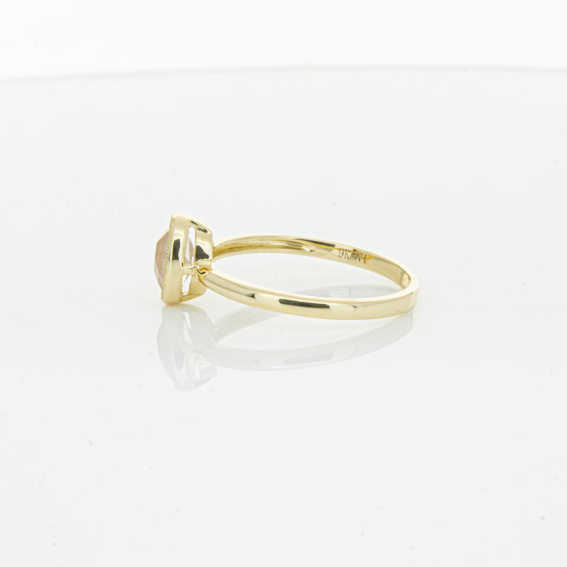 9ct Yellow Gold Rose Quartz Rose Hip Ring-Ring-Walker & Hall