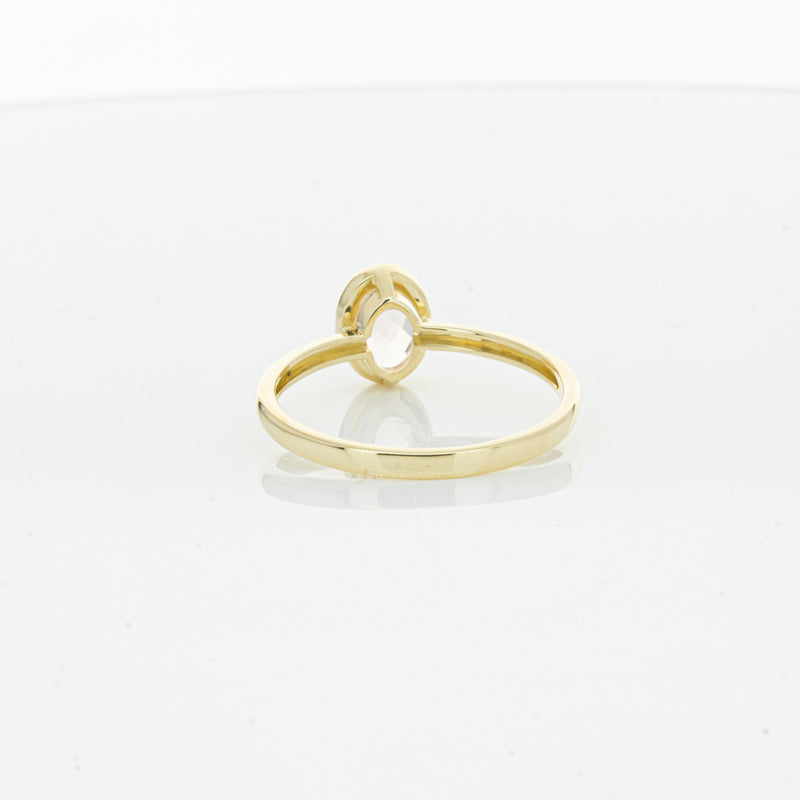 9ct Yellow Gold Rose Quartz Rose Hip Ring-Ring-Walker & Hall