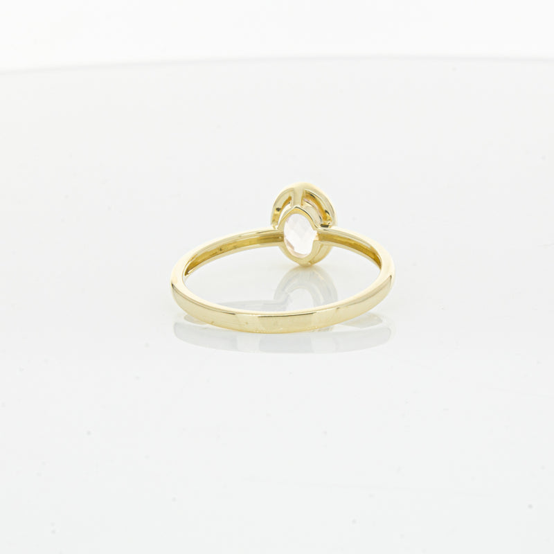 9ct Yellow Gold Rose Quartz Rose Hip Ring-Ring-Walker & Hall