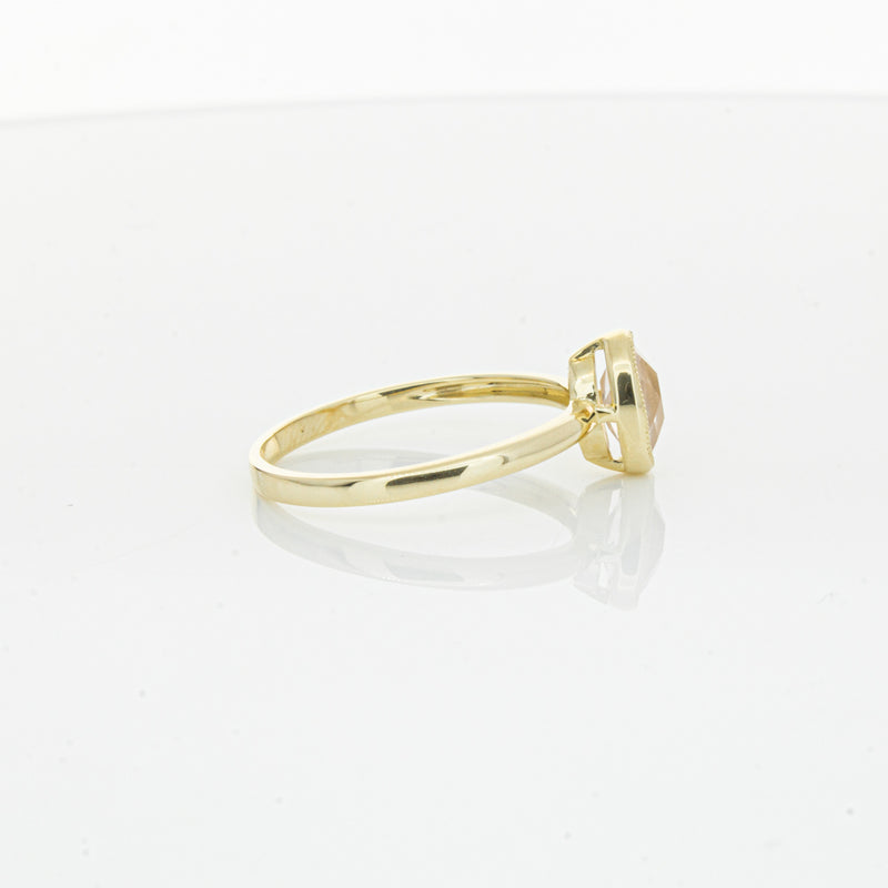 9ct Yellow Gold Rose Quartz Rose Hip Ring-Ring-Walker & Hall