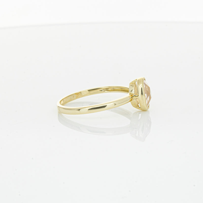 9ct Yellow Gold Rose Quartz Rose Hip Ring-Ring-Walker & Hall