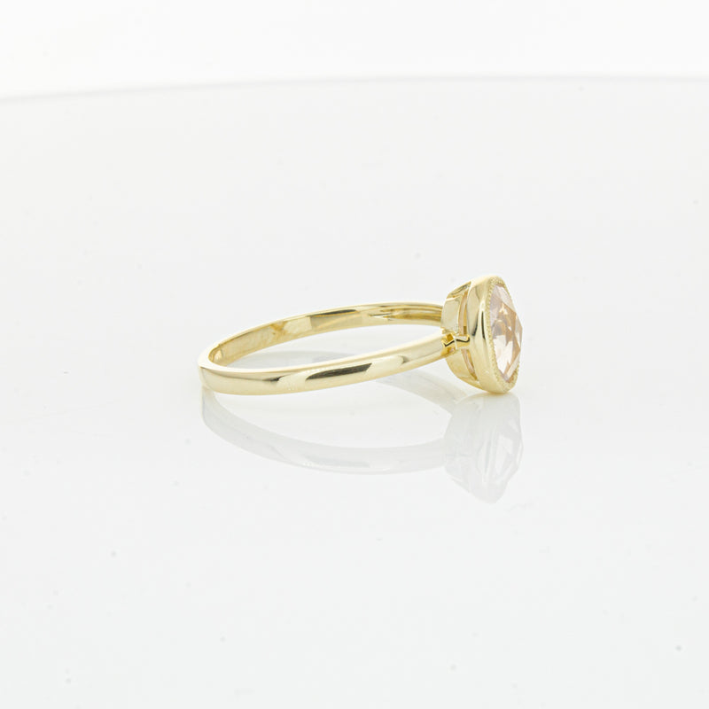 9ct Yellow Gold Rose Quartz Rose Hip Ring-Ring-Walker & Hall