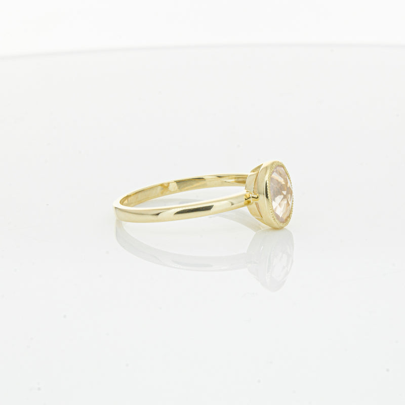 9ct Yellow Gold Rose Quartz Rose Hip Ring-Ring-Walker & Hall
