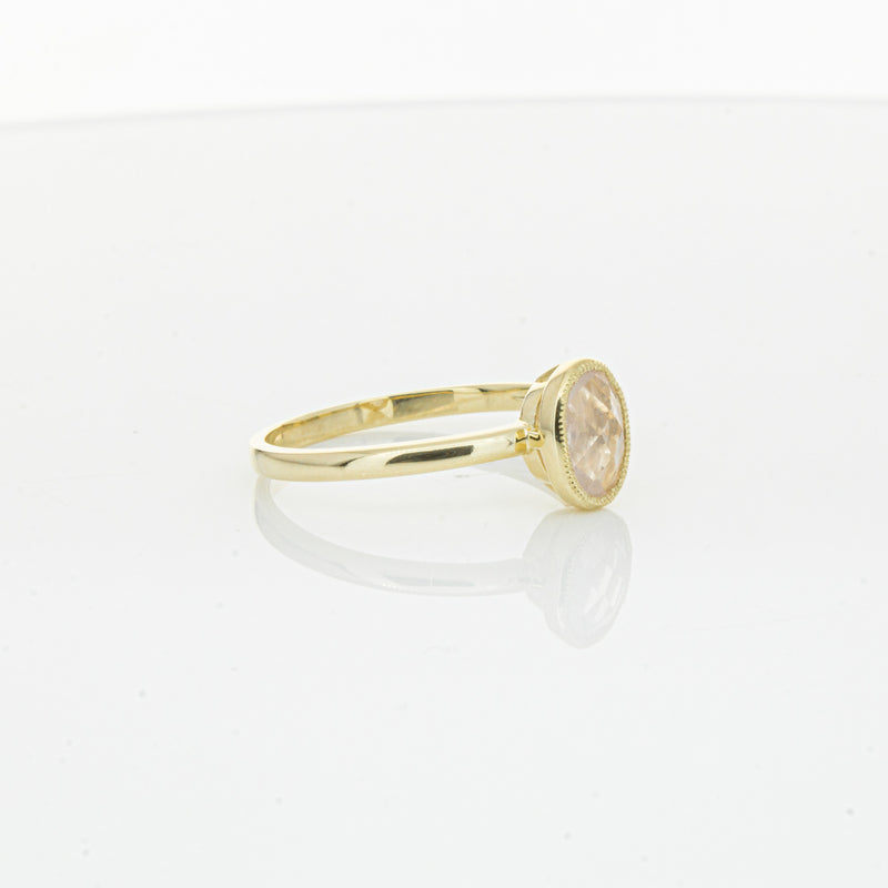 9ct Yellow Gold Rose Quartz Rose Hip Ring-Ring-Walker & Hall