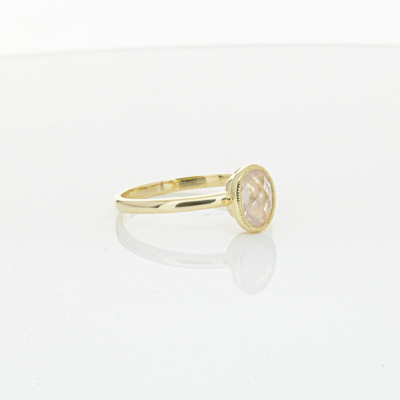 9ct Yellow Gold Rose Quartz Rose Hip Ring-Ring-Walker & Hall