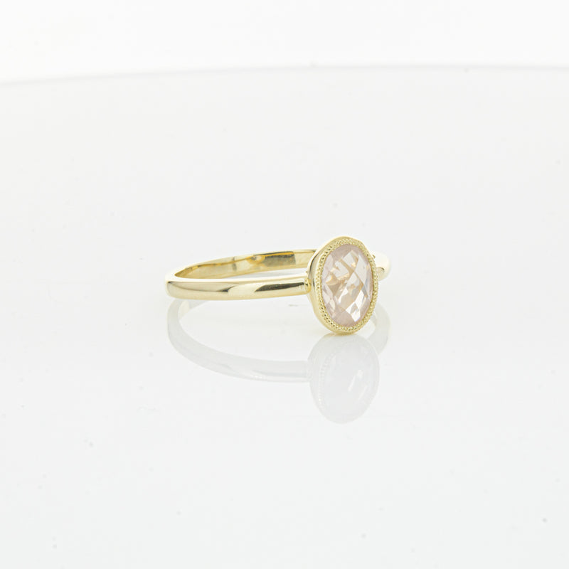 9ct Yellow Gold Rose Quartz Rose Hip Ring-Ring-Walker & Hall