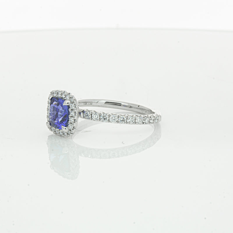 18ct White Gold 1.28ct Sapphire & Diamond Ring-Ring-Walker & Hall