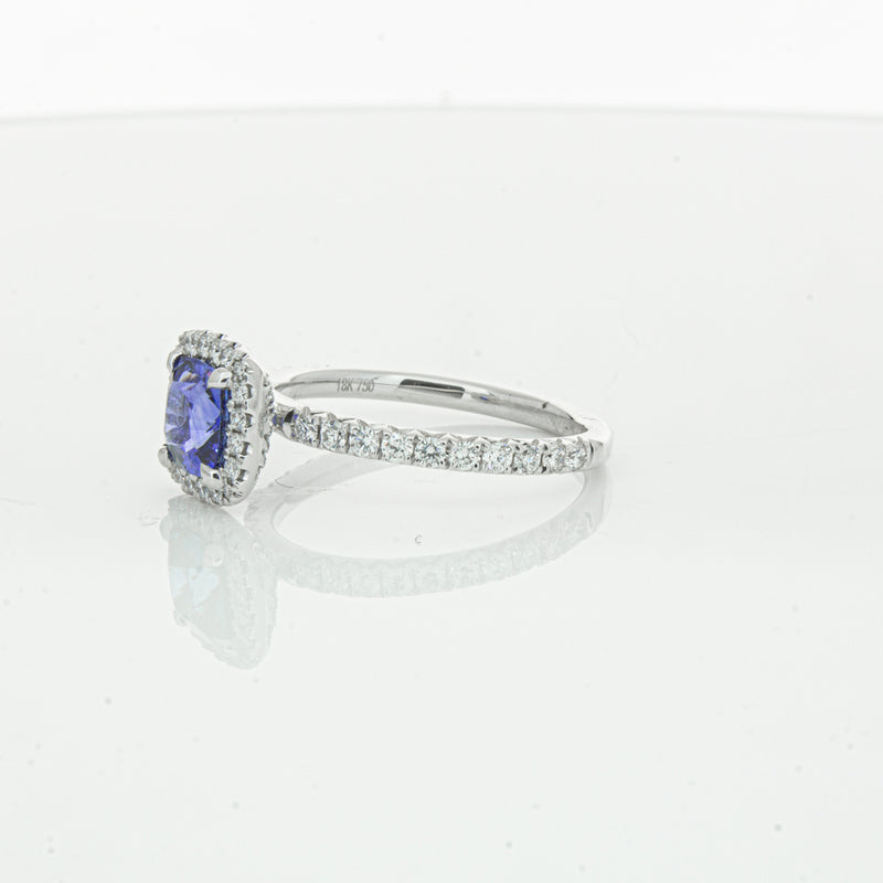 18ct White Gold 1.28ct Sapphire & Diamond Ring-Ring-Walker & Hall